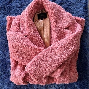 J. Crew Pink Teddy Trench
